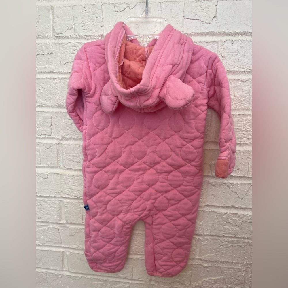 Kickee Pants Ouilted Coverall with teddy bear hood